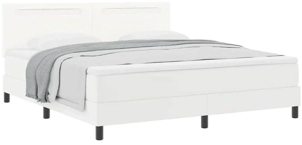 vidaXL Κρεβάτι με Στρώμα με στρώμα Λευκό 180 x 200 cm Τεχνητό δέρμα