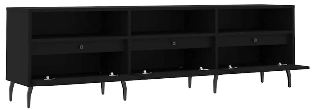 vidaXL Έπιπλο Τηλεόρασης Μαύρο 150x30x44,5 εκ. Επεξεργασμένο Ξύλο