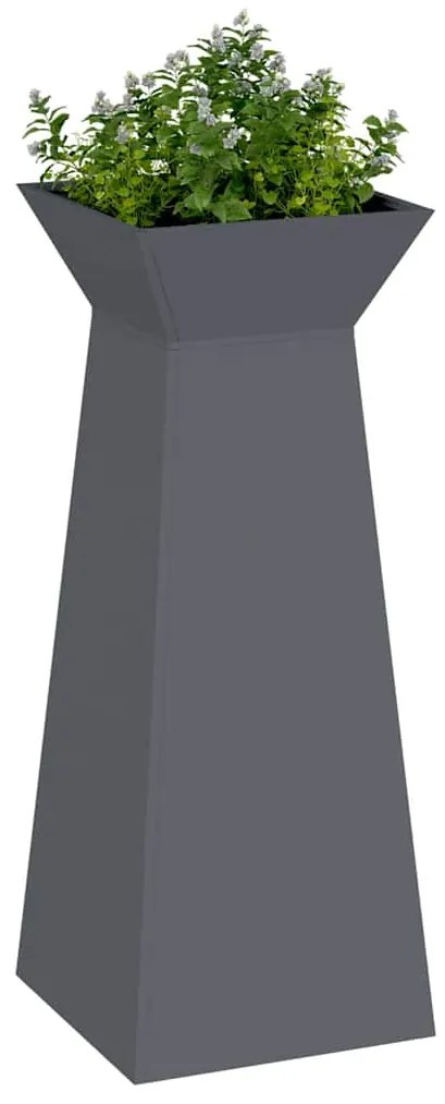 vidaXL Γλάστρα Πυλώνας Ανθρακί 40 x 40 x 100 cm Ατσάλι