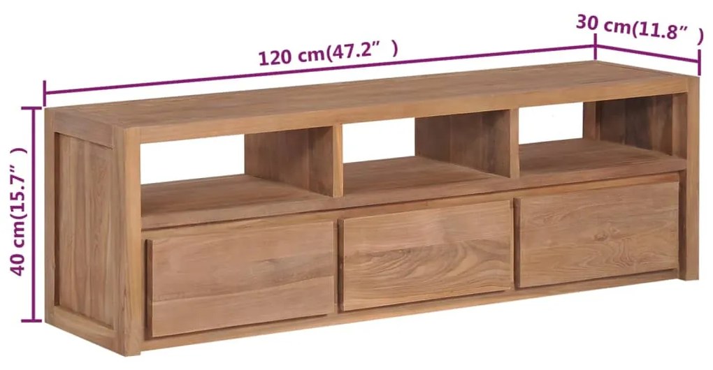 ΈΠΙΠΛΟ ΤΗΛΕΟΡΑΣΗΣ 120X30X40 ΕΚ ΜΑΣΙΦ ΞΥΛΟ TEAK/ΦΥΣΙΚΟ ΦΙΝΙΡΙΣΜΑ 246950