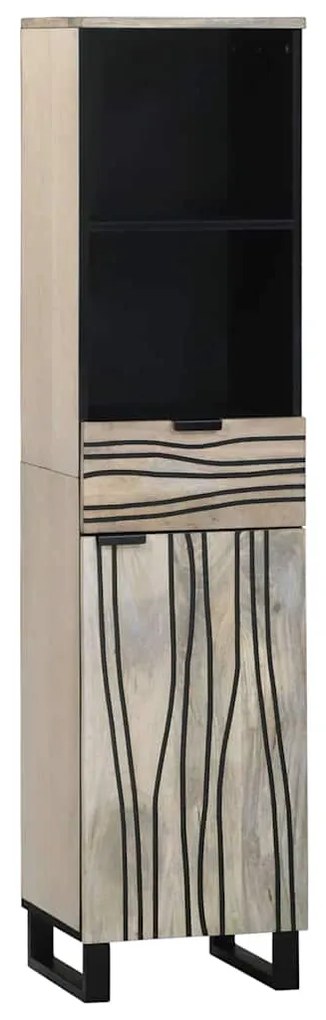 vidaXL Ντουλάπι Μπάνιου με ράφι Καφέ και Μαύρο 38 x 33 x 160 εκ.