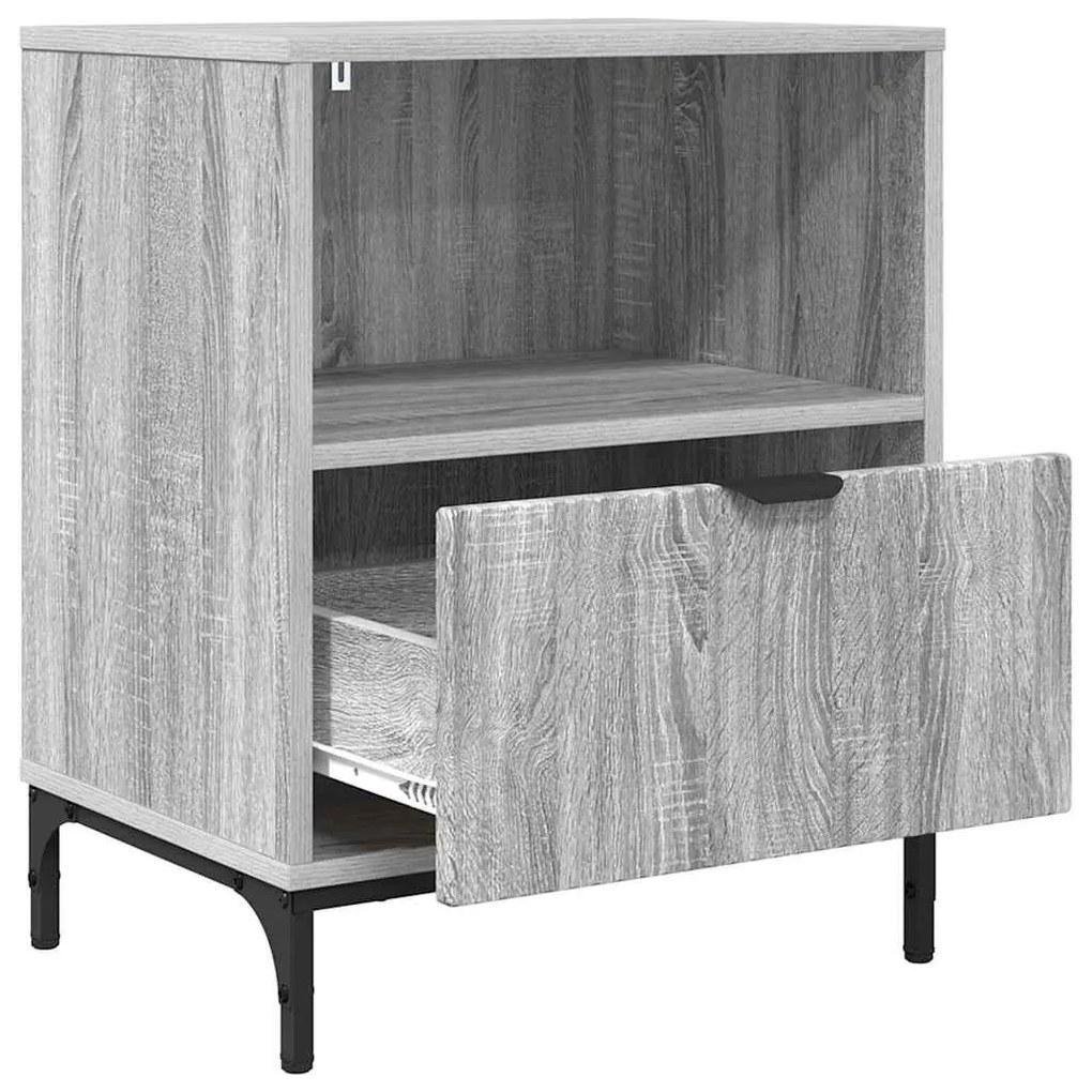 vidaXL Κομοδίνα 2 pcs Γκρι sonoma 49 x 36 x 61 εκ Επεξεργασμένο ξύλο