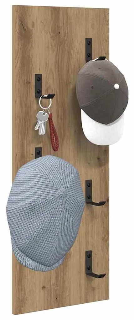vidaXL Τοίχου Κρεμάστρα Επιτοίχιο artisan δρυς 30 x 1.5 x 80 εκ.