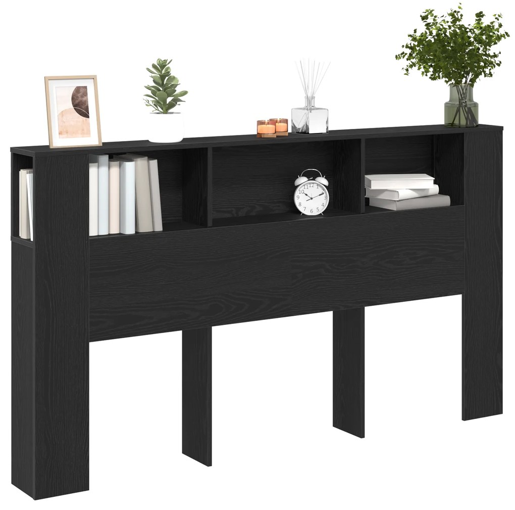 vidaXL Κεφαλάρι Ντουλάπα σε Μαύρη Δρυ - 180x18.5x102.5 εκ.