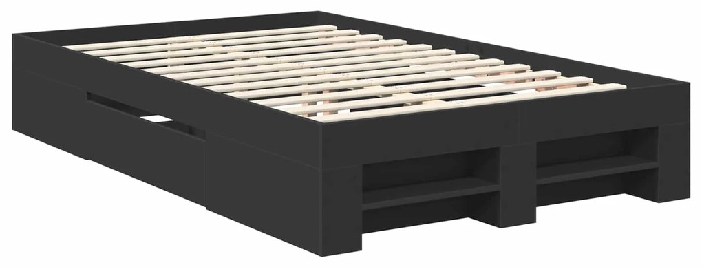 vidaXL Σκελετός Κρεβατιού Μαύρο 137 x 203 εκ. Επεξεργασμένο ξύλο