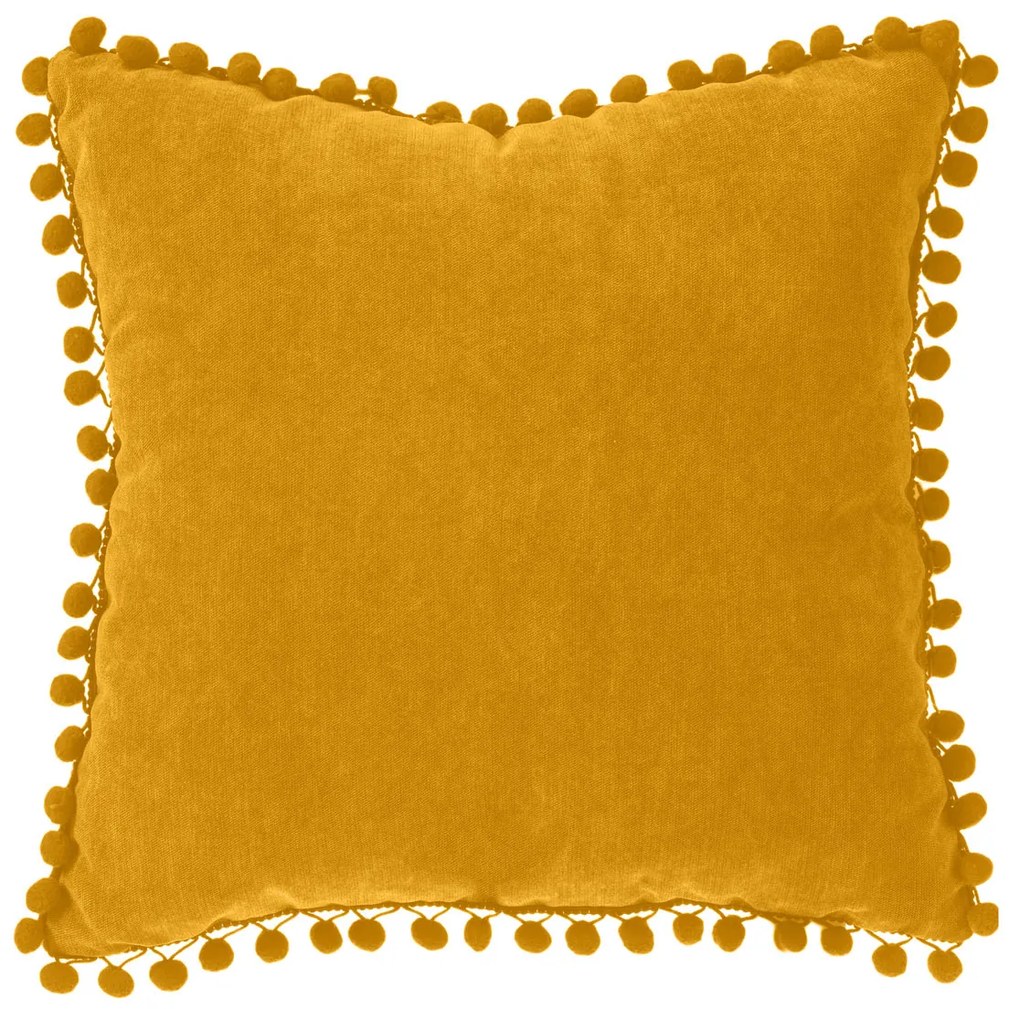 Βελουτέ Διακοσμητικό Μαξιλάρι (40x40) A-S Pompon Ocre 131656R