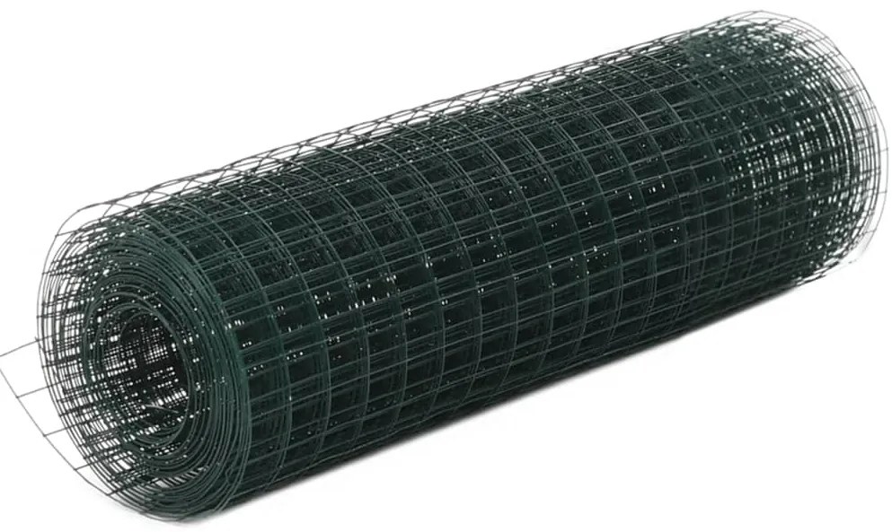 vidaXL Συρματόπλεγμα Κοτετσόσυρμα Πράσινο 25x0,5μ Ατσάλι Επικάλυψη PVC