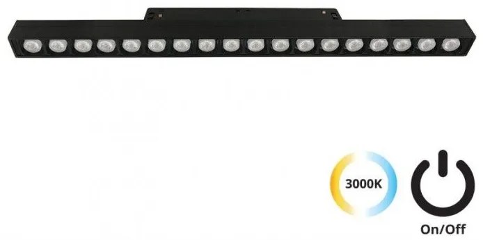 Μαγνητικό Φωτιστικό Ράγας LED 19W IP20 3000K Magnetic 4244403S Viokef 4244403S Μαύρο