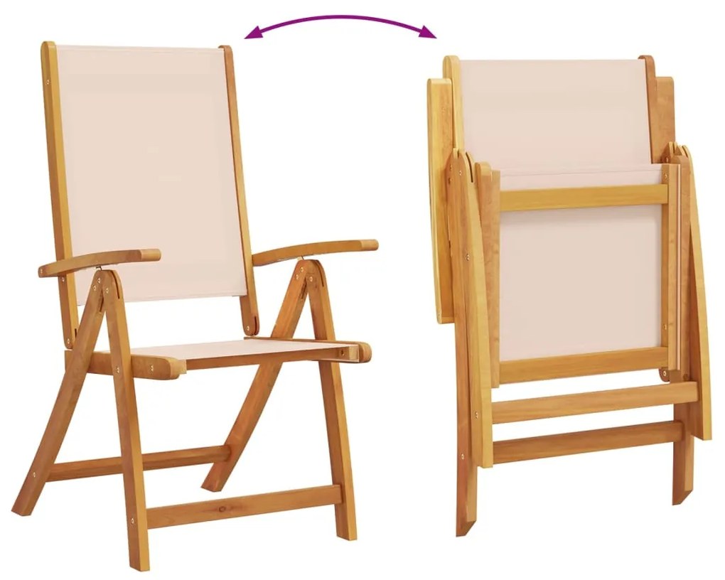 vidaXL Σετ Τραπεζαρίας Κήπου 7 Τεμαχίων Μασίφ Ξύλο Ακακίας / Τεξτιλίνη