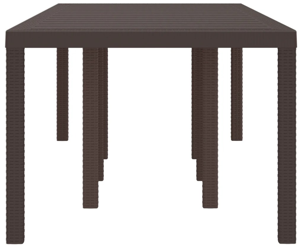 vidaXL Τραπέζι Κήπου Καφέ 250x100x73 cm Πολυ Ράτταν