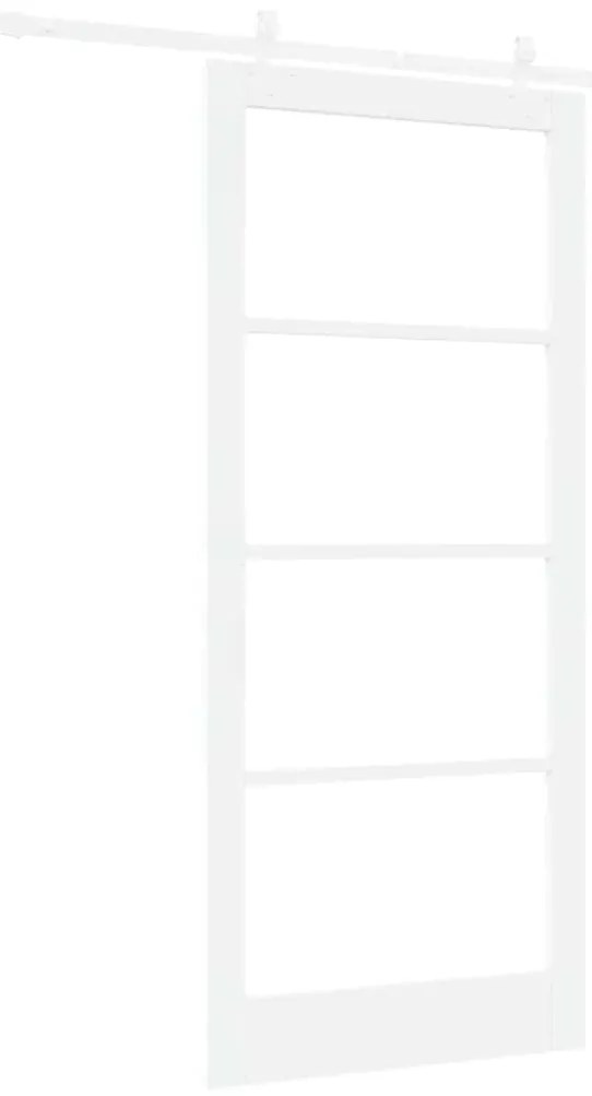 vidaXL Συρόμενη Πόρτα Χειροκίνητος Λευκό 93 x 211 εκ. Ξύλο και μέταλλο
