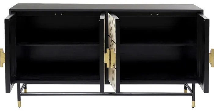 Μπουφές Credenza Μαύρο 150x40x80εκ - Μαύρο