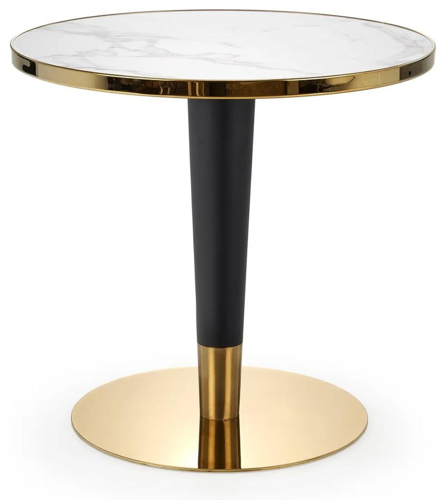 Τραπέζι Houston 1532, Χρυσό, Μαύρο, Λευκό μάρμαρο, 74cm, 26 kg, Κεραμικός, Μέταλλο | Epipla1.gr