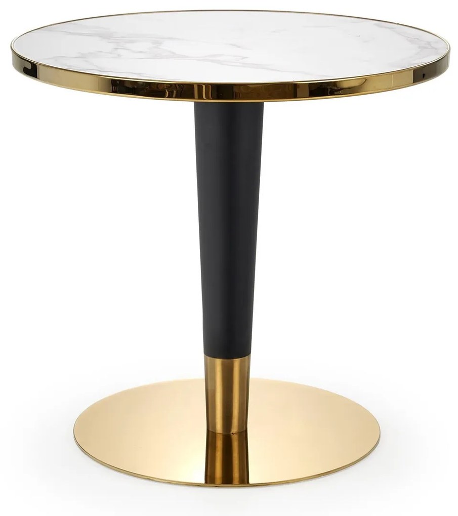 Τραπέζι Houston 1532, Λευκό μάρμαρο, Χρυσό, Μαύρο, 74cm, 26 kg, Κεραμικός, Μέταλλο | Epipla1.gr