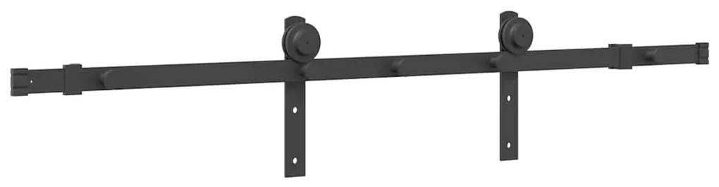 vidaXL Κιτ υλικού συρόμενης πόρτας 152 cm χάλυβα μαύρο