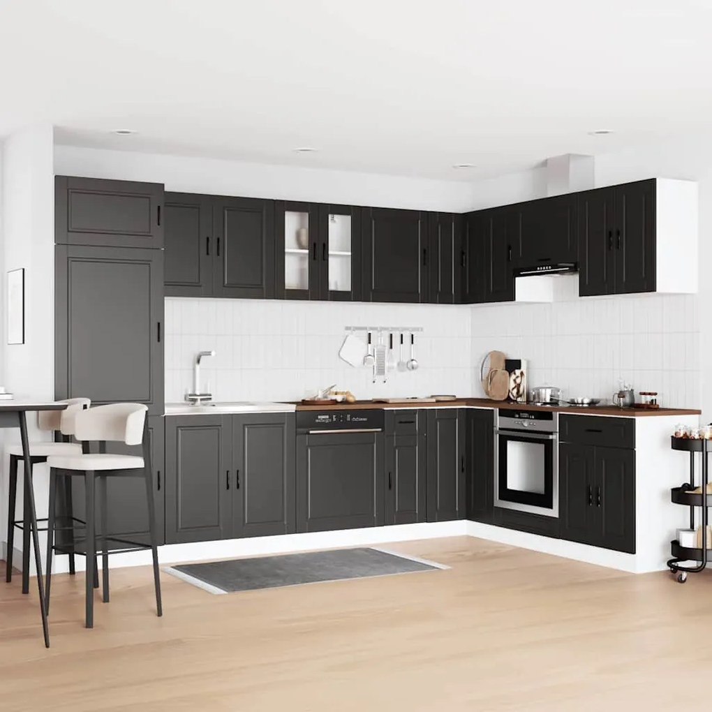 vidaXL Βάση νιπτήρα 2 pcs Μαύρο 80 x 46 x 84.5 εκ. Επεξεργασμένο ξύλο