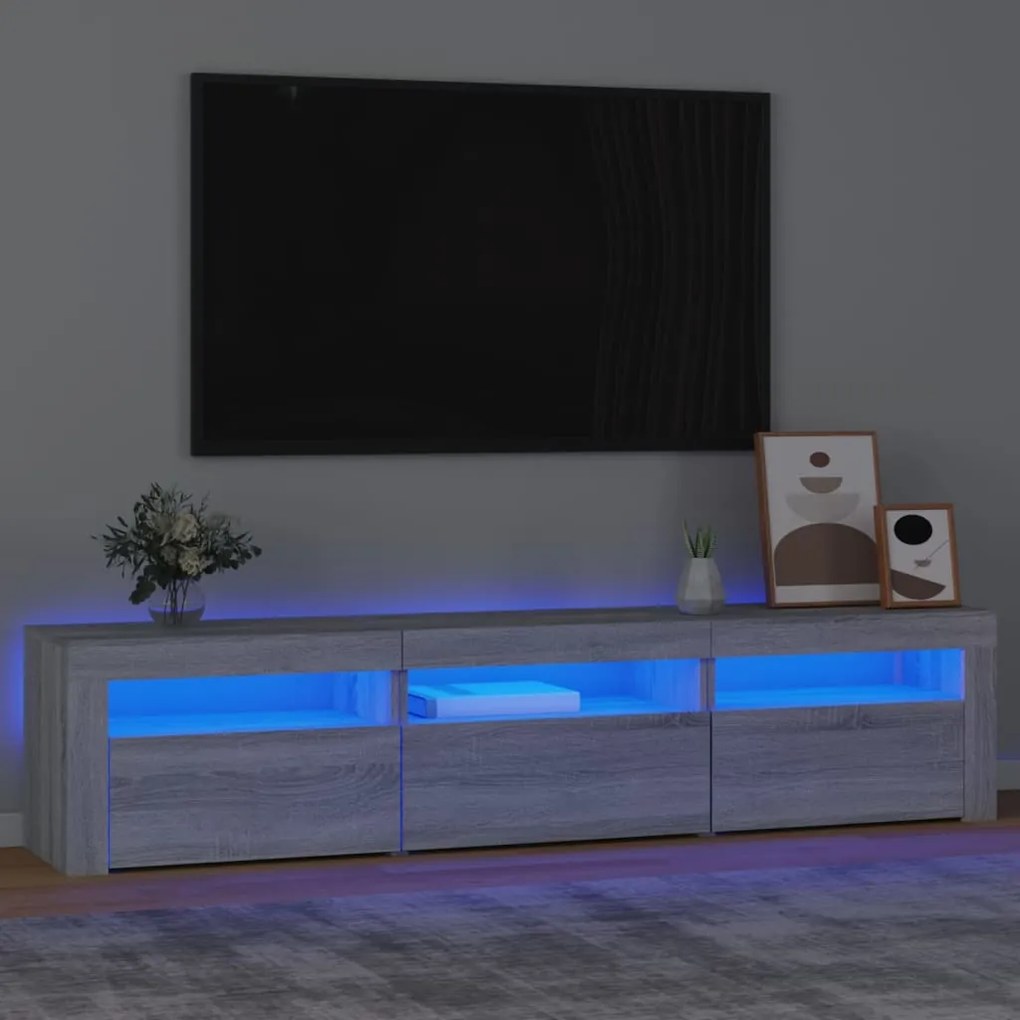 Έπιπλο Τηλεόρασης με LED Γκρι Sonoma 180x35x40 εκ. - Γκρι