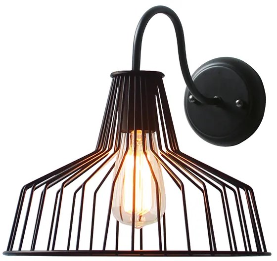 Φωτιστικό Επίτοιχο Aca KS1525W1BK HADES Μαύρο Ματ (Black Mat)