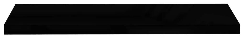 Ράφια Τοίχου Γυαλιστερά Μαύρα 2 Τεμάχια 90 x 23,5 x 3,8 εκ. MDF - Μαύρο