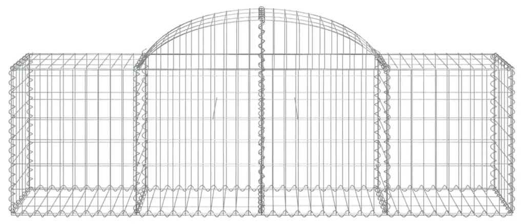 vidaXL Συρματοκιβώτια Τοξωτά 2 τεμ. 200x50x60/80 εκ. Γαλβαν. Ατσάλι