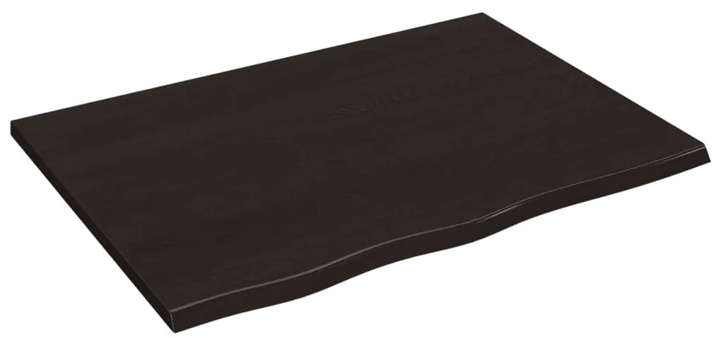 vidaXL Επιφ. Τραπεζιού Σκούρο Καφέ 80x60x2εκ Επεξεργ. Μασίφ Ξύλο Δρυός