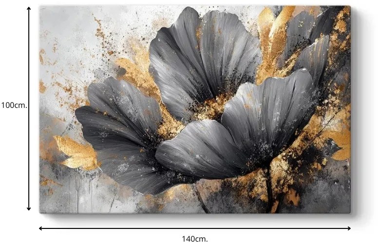 Πίνακας σε καμβά &quot;Flowers Whispering in the Night&quot; Megapap ψηφιακής εκτύπωσης 140x100x3εκ.