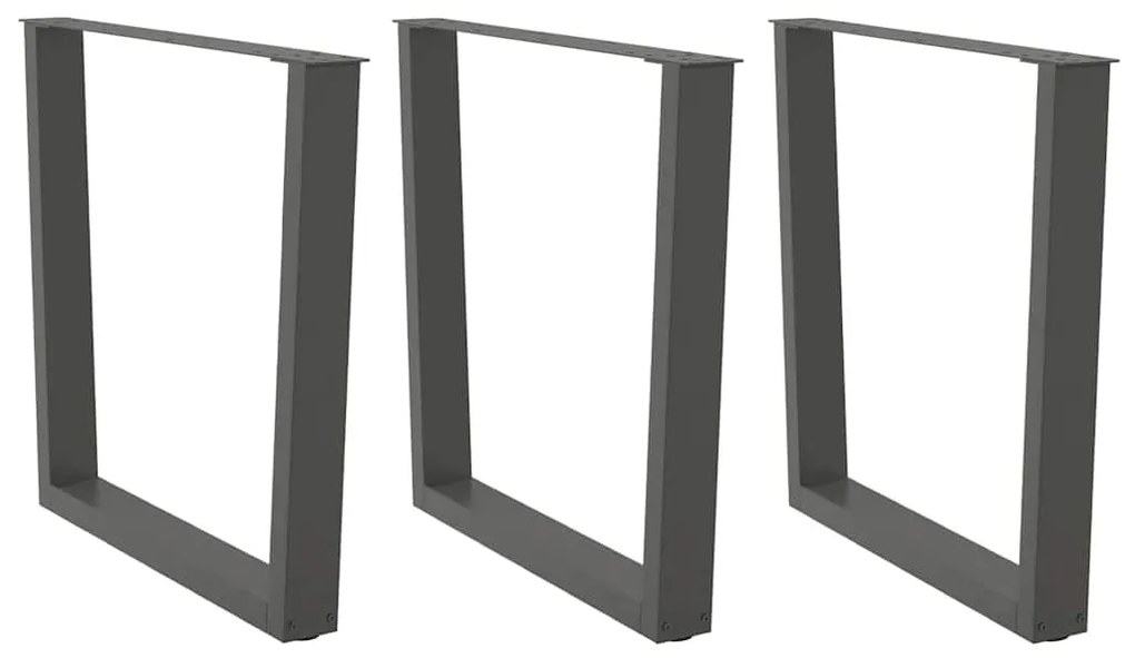 Πόδια Τραπεζαρίας Σχήματος V 3 τεμ. Ανθρακί 90x(72-73,3) εκ. Ατσάλι