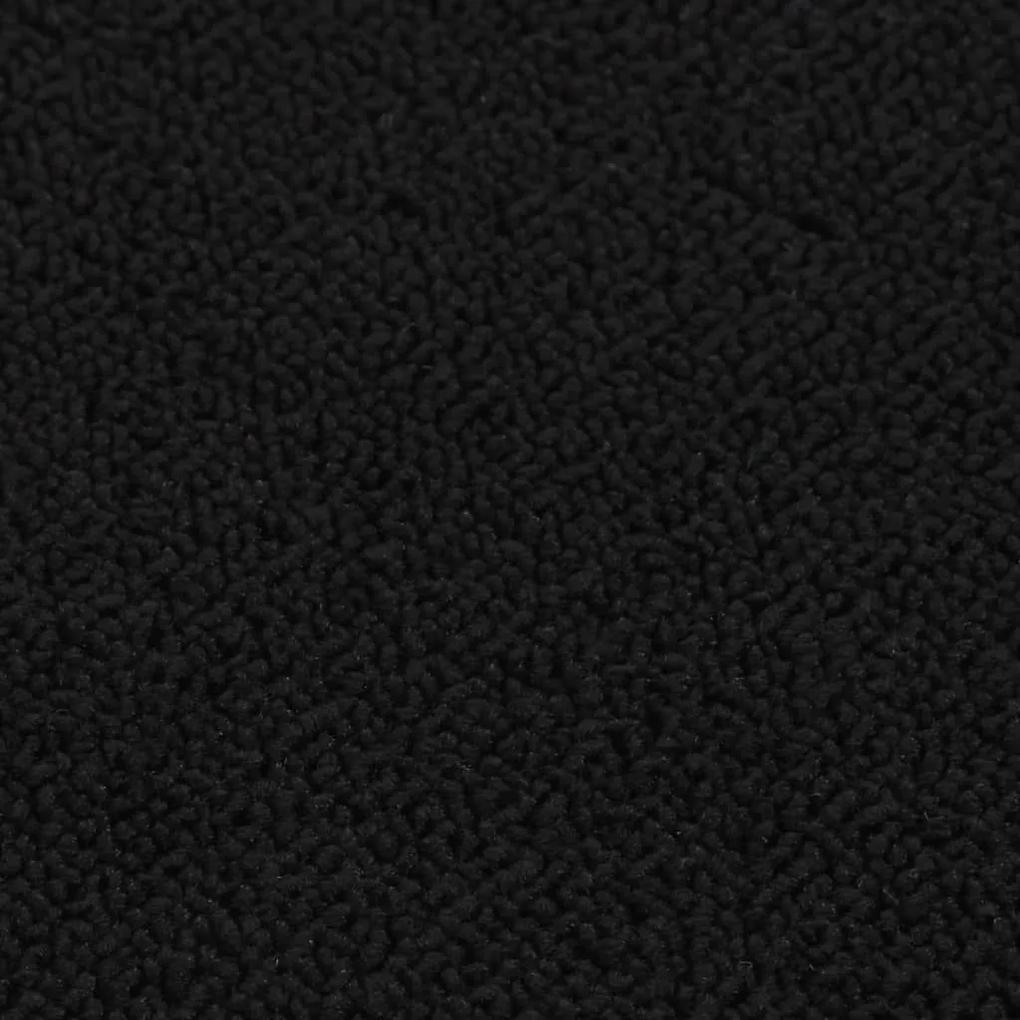 Πατάκια Σκάλας Αντιολισθητικά Ορθογώνια 15 τεμ. Μαύρα 60x25 εκ. - Μαύρο