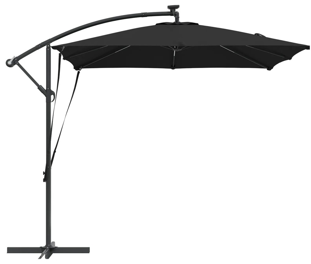 vidaXL Ομπρέλα Cantilever Banana Μαύρο 249 x 249 x 250 εκ.