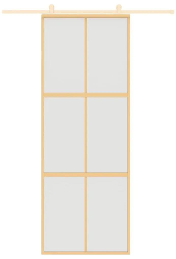 Συρόμενη Πόρτα Χρυσή 76 x 205εκ. από Αμμοβολή ESG και Αλουμίνιο - Χρυσό