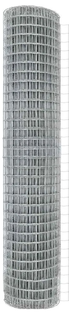 vidaXL Φράχτης με Στήλες. Ασημί 1.6 x 10 m Ατσάλι