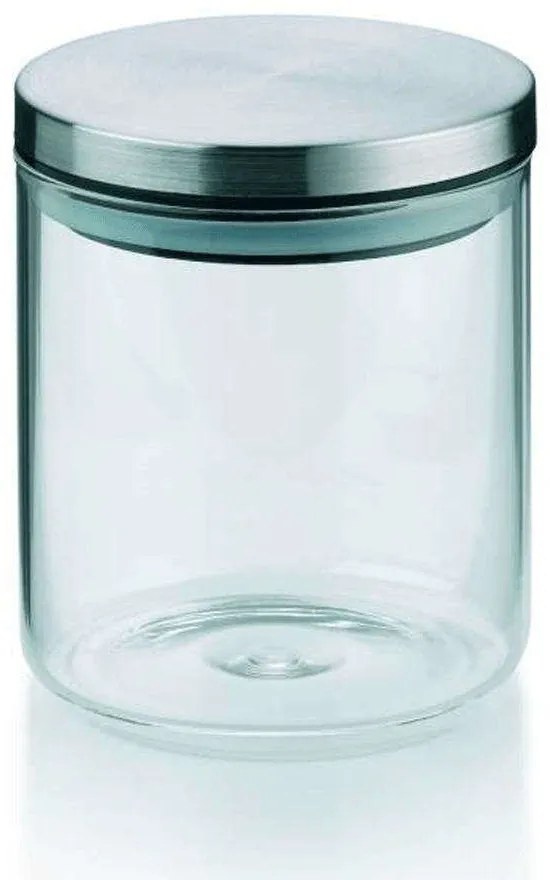 Δοχείο Αποθήκευσης Baker 10767 Φ9,5x11cm 600ml Clear-Inox Kela Ατσάλι,Γυαλί