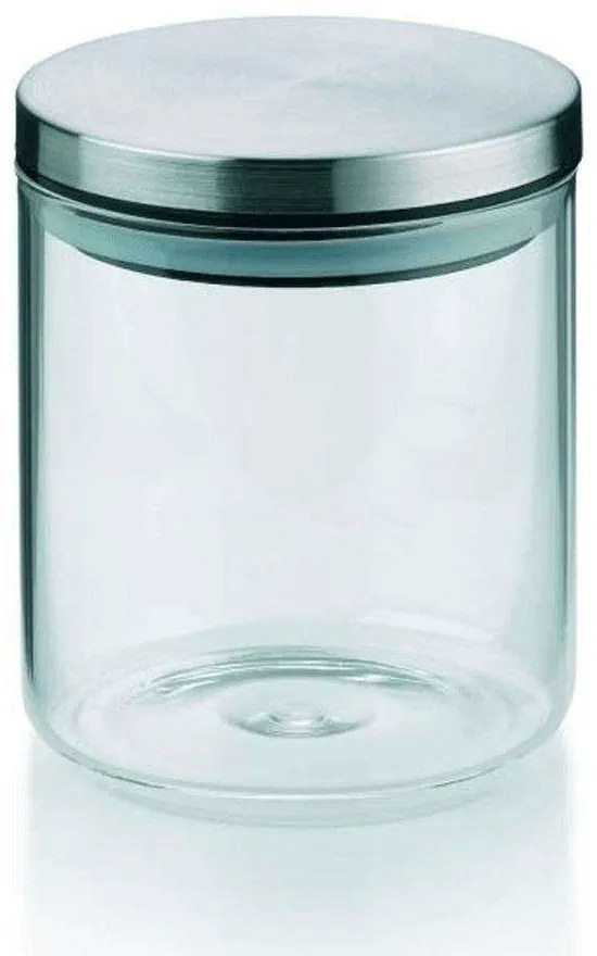 Δοχείο Αποθήκευσης Baker 10767 Φ9,5x11cm 600ml Clear-Inox Kela Steel,Glass