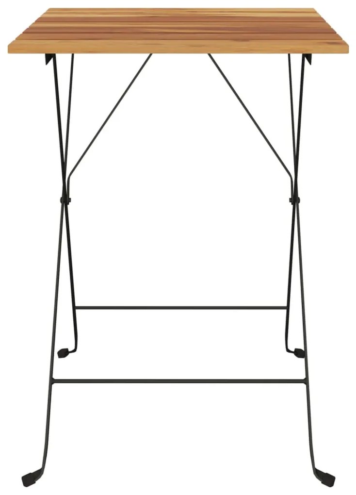 Τραπέζι Bistro Πτυσσόμ. 55x54x71 εκ. Μασίφ Ξύλο Teak &amp; Ατσάλι 319978