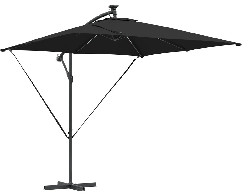 vidaXL Ομπρέλα Cantilever Banana Μαύρο 249 x 249 x 250 εκ.