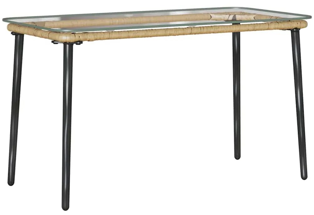 vidaXL Τραπέζι Κήπου Φυσικό 80 x 40 x 45.5 cm Πολυ ράταν