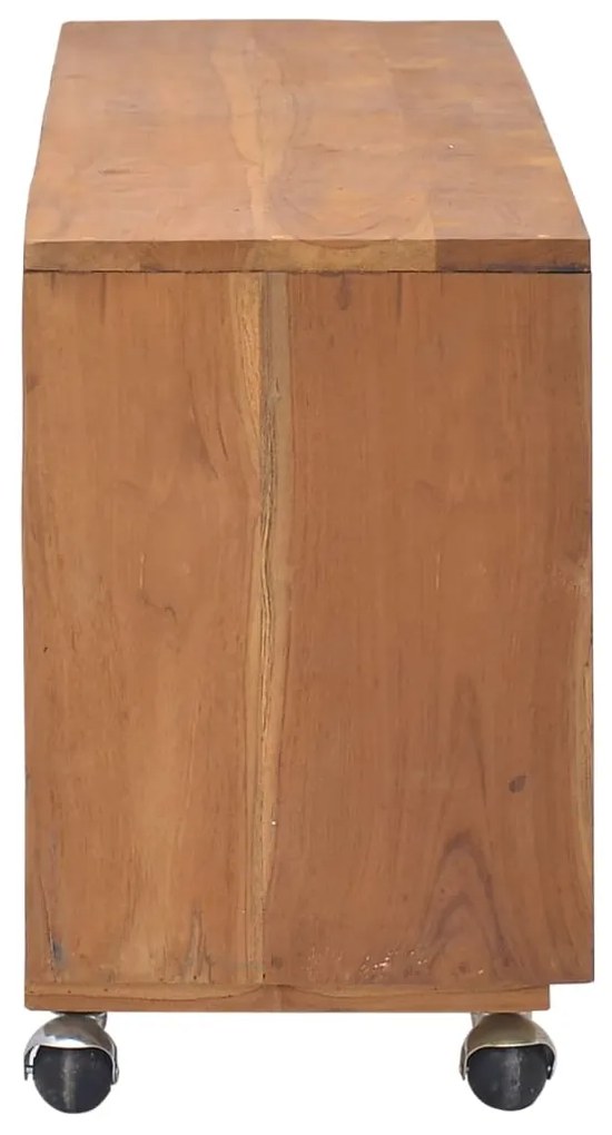 vidaXL Έπιπλο Τηλεόρασης με Ροδάκια 110x30x40 εκ. από Μασίφ Ξύλο Teak