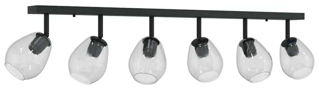vidaXL Σποτ οροφής Μαύρο 110.5 x 13 x 26 εκ. Γυαλί και μέταλλο