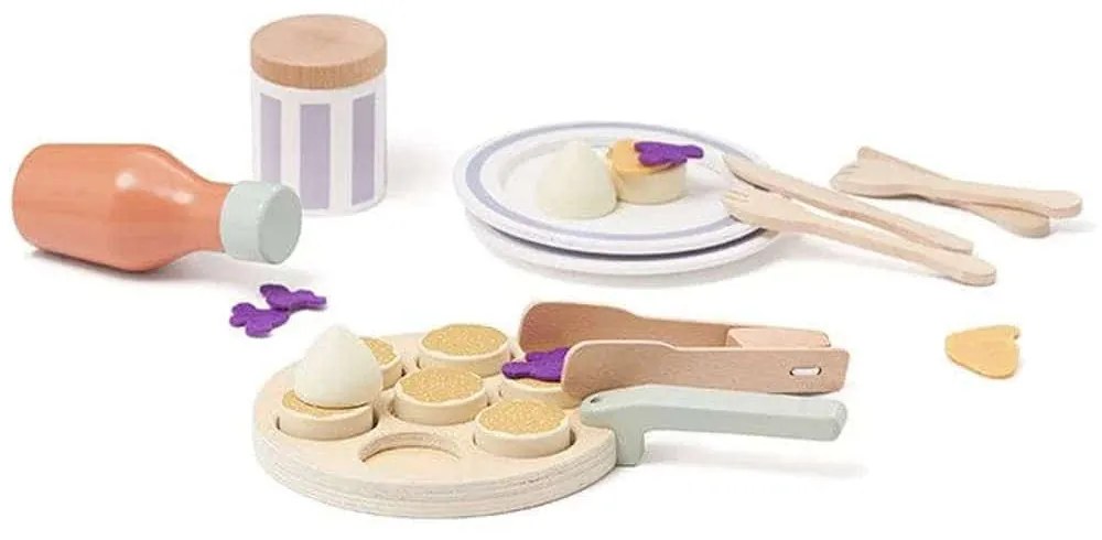 Σετ Παιχνιδιού Pancakes Kid'S Hub KC1000785 23x14,5x3cm Ξύλινο Multi Kid's Concept