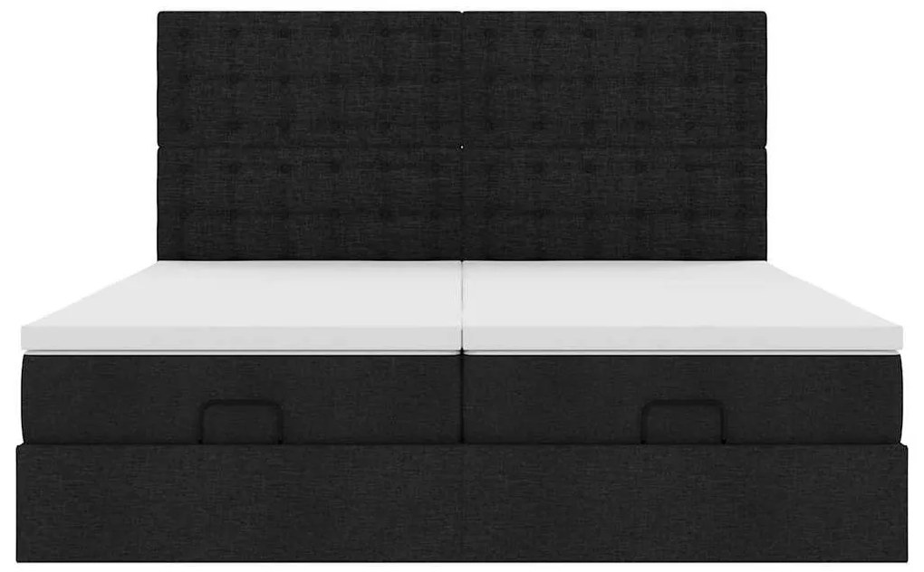 Οθωμανικό κρεβάτι με στρώματα Μαύρο 180x200cm Ύφασμα 3313736