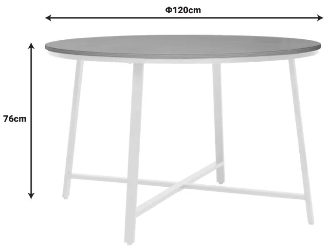 Τραπέζι Gianno pakoworld μελαμίνη σε φυσική απόχρωση και πόδι λευκό μέταλλο Φ120x76εκ