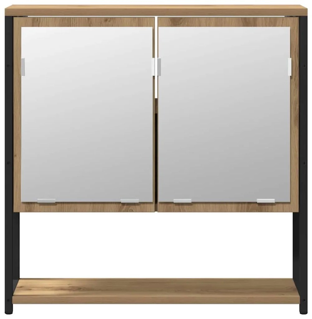 vidaXL Σετ Επίπλων Μπάνιου με ράφι 2 pcs Καφέ Επεξεργασμένο ξύλο