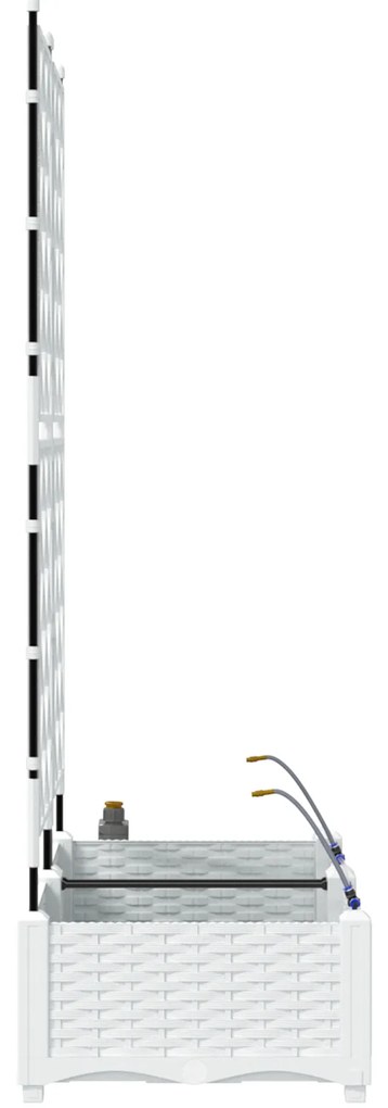 vidaXL Ζαρντινιέρες κήπου Καφασωτό Λευκό 80 x 40 x 126 cm Πλαστικό