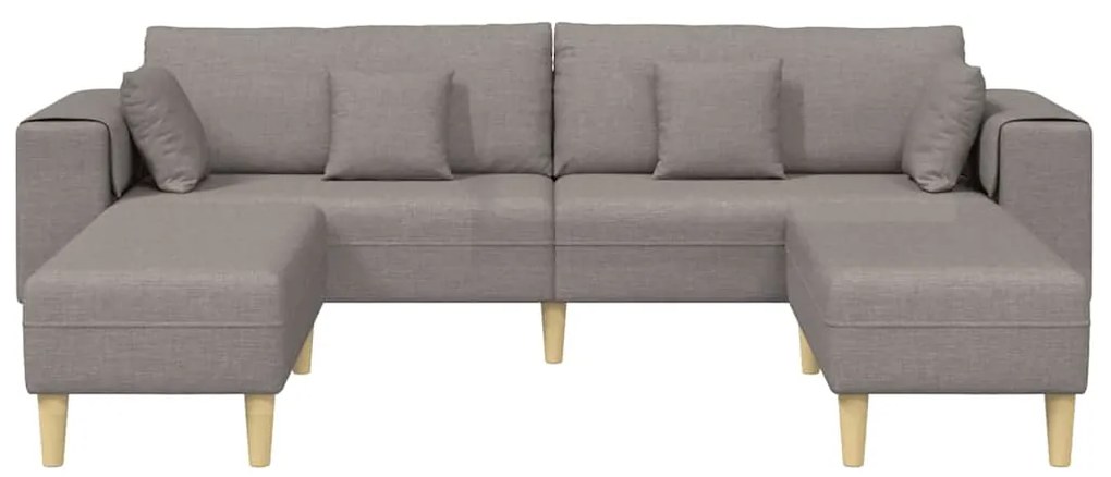vidaXL Υφασμάτινος καναπές με μαξιλάρι 3 pcs Taupe 208 εκ. ύφασμα
