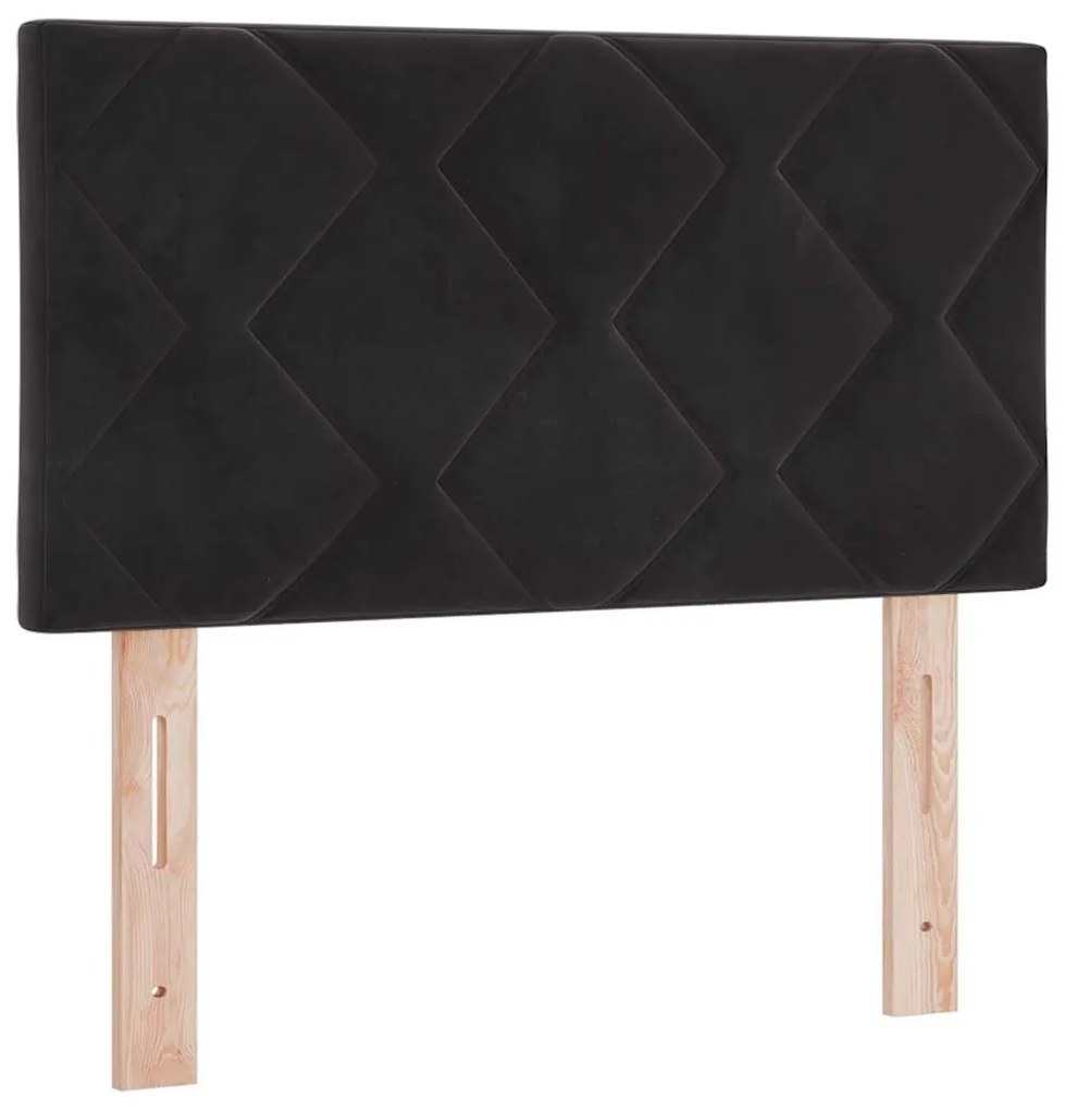 vidaXL LED Κεφαλάρι με φώτα λωρίδας LED Geometric Μαύρο 80 cm Βελούδο