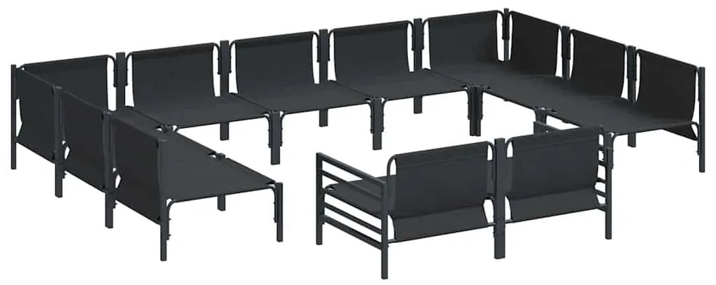 vidaXL Σετ Καναπέ Κήπου 11 pcs Ανθρακί Ατσάλι