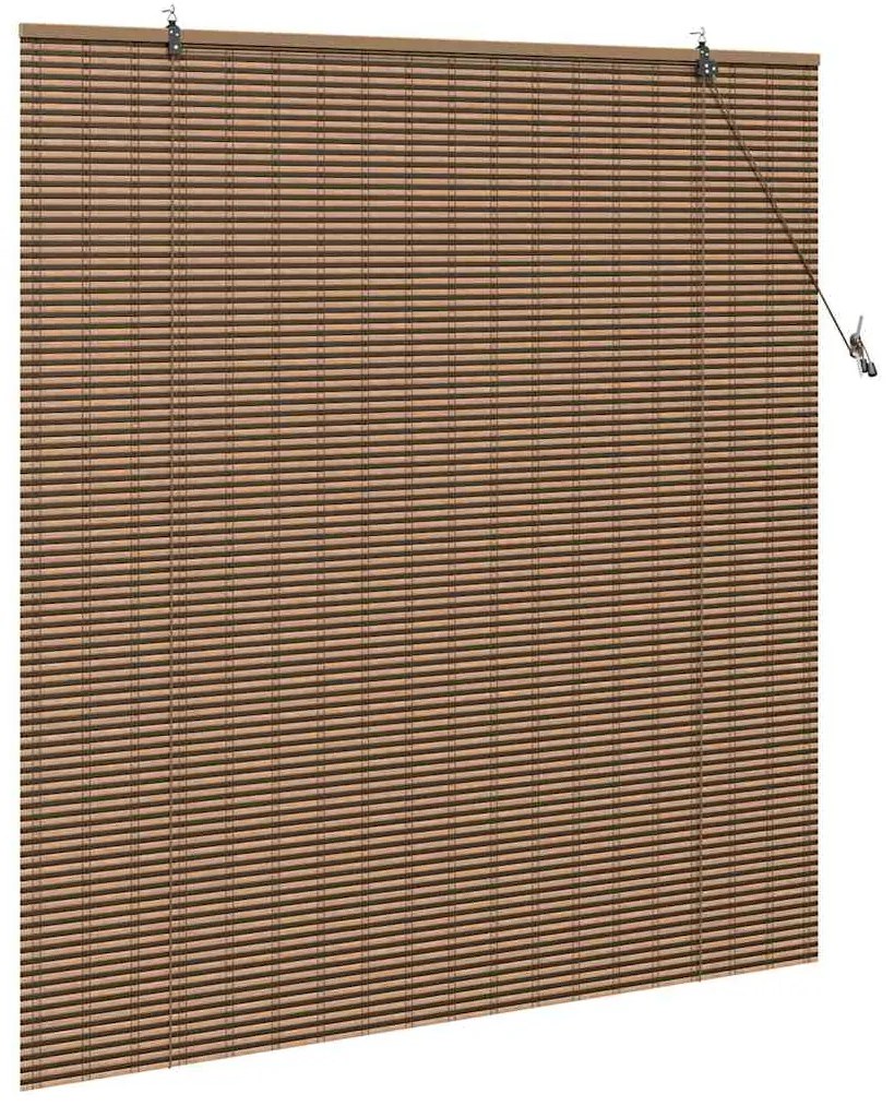 vidaXL Ρολό Παραθύρου με κουρτίνες Καφέ 150 x 160 cm Μπαμπού