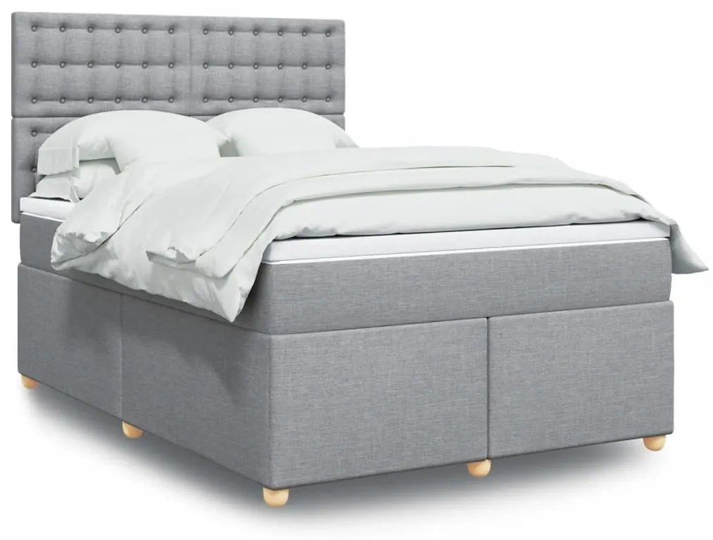 ΚΡΕΒΑΤΙ BOXSPRING ΜΕ ΣΤΡΩΜΑ ΑΝΟΙΧΤΟ ΓΚΡΙ 140X200 ΕΚ. ΥΦΑΣΜΑΤΙΝΟ 3291317