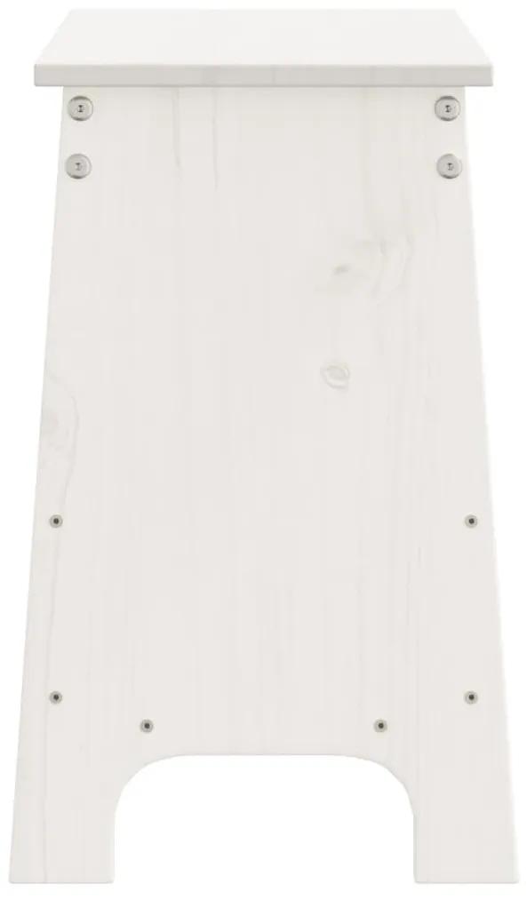 Παγκάκι Χολ Λευκό 60x28x45 εκ. από Μασίφ Ξύλο Πεύκου - Λευκό