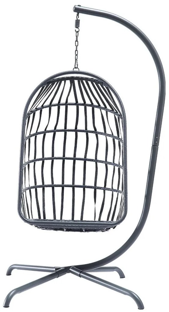 Κρεμαστή πολυθρόνα Comfivo 316, 200x92x115cm, 24 kg, Σκούρο γκρι, Γκρι, Μέταλλο, Πλαστικό ψάθινο, Ταπισερί, Μαξιλάρι καθίσματος: Ναι | Epipla1.gr